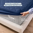 thumbnail image 6 of Bare Home Quilted Mattress Pad - Cooling Mattress Cover - Deep Pocket - Twin, Dark Blue, 6 of 10
