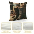 thumbnail image 4 of BCIIG  Western Throw Pillow Cushion Cover, American West Rodeo Elements with Antique Supplies Retro Artwork Photo, Decorative Square Accent Pillow Case,, 4 of 5