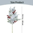 thumbnail image 3 of CoreLiving Artificial Christmas Flowers Picks & Sprays,19" Snowy Cedar Greenery Stems with Red Berries, Frosted Faux Outdoor Safe Branches for Xmas Tree, Wreath, Vase Floral Arrangement Holiday Decor, 3 of 8