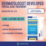 WELMATE Skin Care, 0.1% Adapalene Gel Daily Topical Acne Treatment, 1.6oz