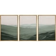 thumbnail image 3 of IDEA4WALL Framed Canvas Print Wall Art Set of 3 Rolling Green Mountain Hill Environment Nature Wilderness Cozy Neutral Modern Art Decorative Contemporary Minimal for Rooms - 24"x36"x3 Natural, 3 of 5