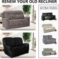 thumbnail image 6 of Loveseat Recliner Cover Leather Look Recliner Loveseat Covers Recliner Sofa Cover for 2 Seater Reclining Couch Spandex Fabric Washable 6 Pieces (2 Seater, 02 Black), 6 of 13
