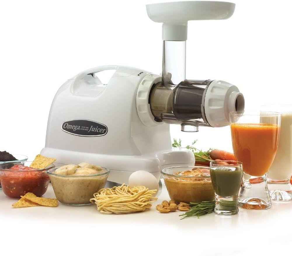 Restored Omega J8004x Nutrition Center Commercial Masticating Juicer, White (Refurbished)