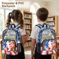 thumbnail image 4 of ZIATUBLES Clear Backpack, Heavy Duty Fabric & PVC Transparent Bookbag with Horse American Flag Print, Large Capacity See Through Backpack for School College Work Travel Security, 4 of 7