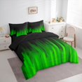 thumbnail image 2 of jejeloiu Gradient Geometric Pattern 7-Piece Twin Bedding Sets For Boy,Green Black Ombre Art Bedding Comforter Set For Kids,Reversible, 2 of 7