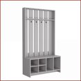 thumbnail image 7 of Hall Tree with 7 Shelves, Contemporary Smokey Gray | Engineered Wood | Coat Racks, 7 of 7