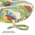 thumbnail image 3 of Greendale Home Fashions Palm Leaves Multicolor 15 in. Round Outdoor Reversible Bistro Seat Cushion (Set of 2), 3 of 7