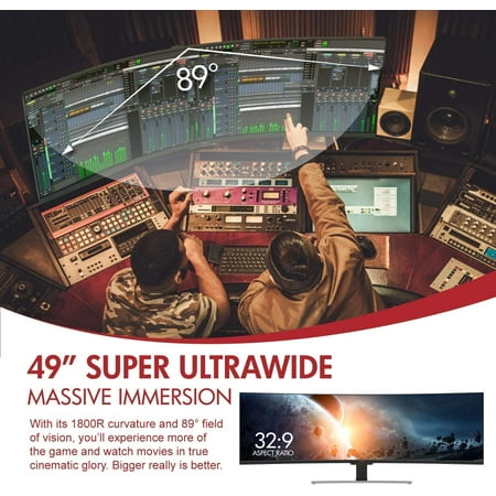 Viotek - 49" LED Curved FHD FreeSync Monitor (DVI, HDMI, Disply Port) - Black/Silver