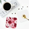 thumbnail image 5 of Kll Square Drink Coasters Set Of 4,Pu Leather Absorbent Coasters Set Decorative Coffee Cup Coasters Housewarming Gift For Home Decor-Rose, 5 of 9