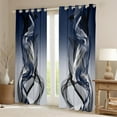 thumbnail image 2 of Feelyou Modern Artwork Teens Black Out Curtains, Gray Navy Abstract Curtains Pack of 2 (42x63 Each), Gradient Aesthetic Lines Bedroom Curtains, Black Out Curtains Decor, 2 of 6