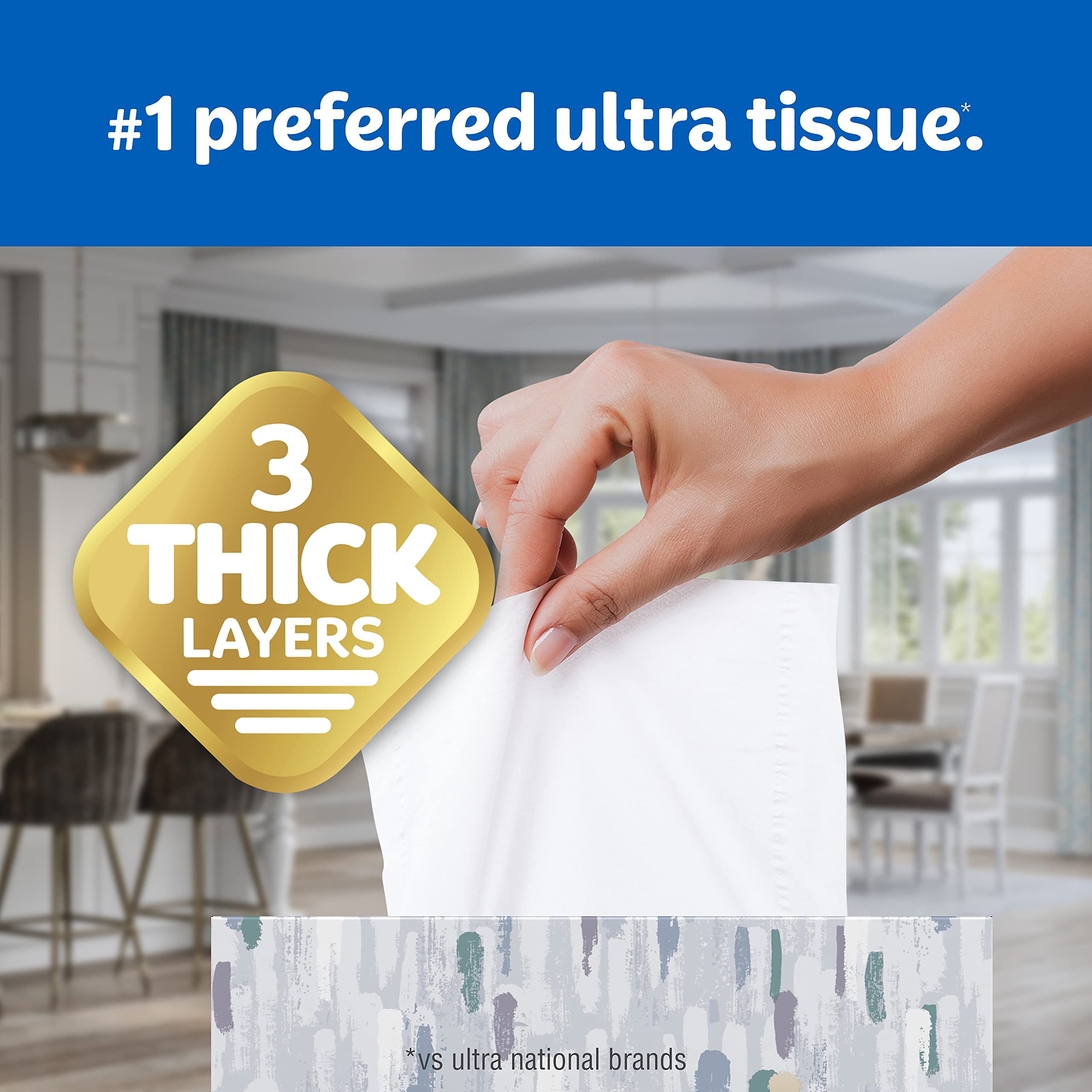 Kleenex Ultra Soft Facial Tissues, Soft Facial Tissue, 1 Flat Box, 120 Tissues per Box, 3-Ply (120 Total Tissues) (Pack of 12) Kleenex Ultra Soft Facial Tissues, Soft Facial Tissue, 1 Flat Box, 120 Tissues per Box, 3-Ply (120 Total Tissues) (Pack of 12)