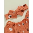 thumbnail image 5 of Musuos Baby Girl Halloween Romper Dress 0-18Months Long Sleeve Smocked Bodysuit with Headband Set Infant Clothes, 5 of 8