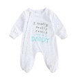 thumbnail image 1 of ITFABS Newborn's Romper, Infant's Lettering Printed Jumpsuit Garment, 1 of 5