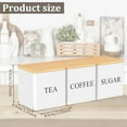 thumbnail image 5 of GQDIN 3-Piece Metal Tea Coffee Sugar Canisters Set with Wood Lid, 500ML Square Storage Container Jars with Chalkboard Name Marker for Kitchen Pantry Organization, 5 of 9