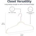 thumbnail image 5 of Velvet, Non-Slip Suit Clothes Hangers, Ivory/Rose Gold - Pack of 30, 5 of 5