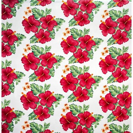 Hibiscus Tropical Leaves Cluster All Over design Fabric | Peachskin