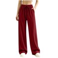 thumbnail image 2 of Kttectoa Pants for Women Wide Leg Drawsting Waist Loose Corduroy Pants Solid Fill Length with Pockets Casual Lounge Fall Winter, 2 of 5