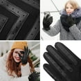 thumbnail image 5 of Winter Gloves for Women Touchscreen, Womens Gloves Chevron Spandex Fleece Lined, Gloves for Women Leather Anti-Slip, 5 of 7