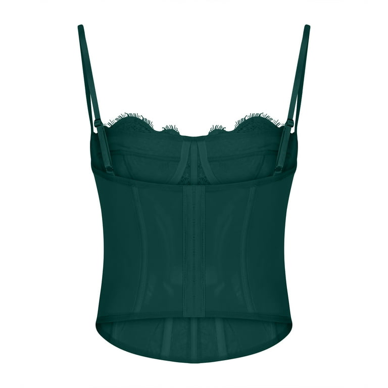 Wyongtao Lace Corset Top Bustier Tops for Women Spaghetti