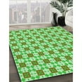 thumbnail image 3 of Ahgly Company Tapis d'Intérieur Rond Lavable en Machine Vert Transitionnel, 3 Pieds Rond, 3 of 7