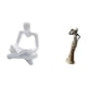 thumbnail image 5 of Estatua de mujer tribal africana con pensamiento abstracto creativo, escultura artesanal, adorno para sala de estar, escritorio, armario, dormitorio,, 5 of 8