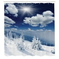 thumbnail image 3 of Ambesonne White Shower Curtain, Snow Covered Trees, 69"Wx84"L, Blue White, 3 of 5