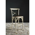 thumbnail image 4 of SAFAVIEH Eleanr Square Mid Back Counter Stool, Antique White, 4 of 7