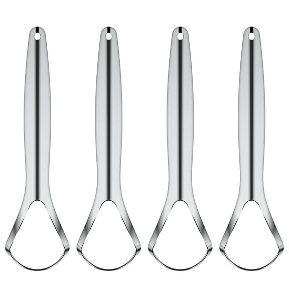 4-Pack Tongue Scraper, 100% 304 Stainless Steel Tongue Cleaner for Both Adults and Kids, Professional Reduce Bad Breath Metal Tongue Scrapers, Help Your Oral Hygiene