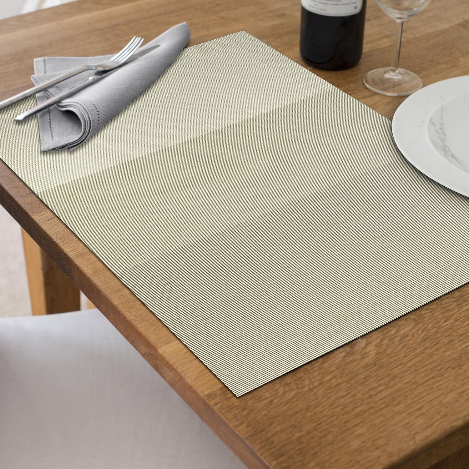 4PC Woven Pvc Placemat Maison Sand 12 X 18 - Set of 3