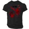 thumbnail image 2 of Halloween Shirts for Men Pumpkin Candy Graphic Crew Neck Vintage Tops Bat Print Short Sleeve Horror Spooky Costumes L, 2 of 5