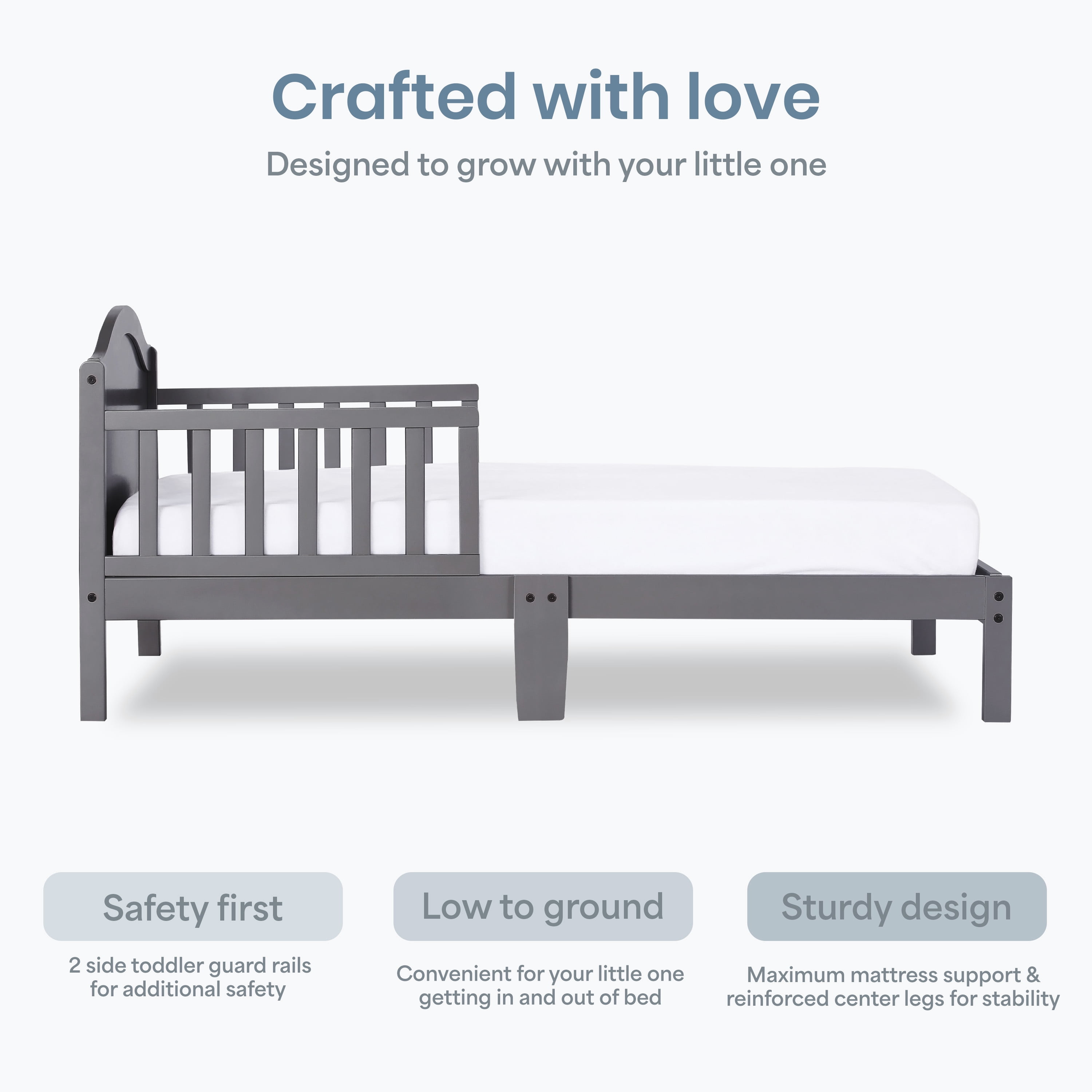 Dream on Me Sydney Toddler Bed, Steel Grey