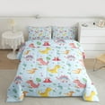 thumbnail image 5 of Homewish Cartoon Blue Dinosaur Queen Comforter Set, Kawaii Animal Lover Bedding Sets, Leaf Plant Botanical Reversible Bedding Comforter Set, Ultra Soft Bedroom Decor, 3 Pieces, 5 of 8
