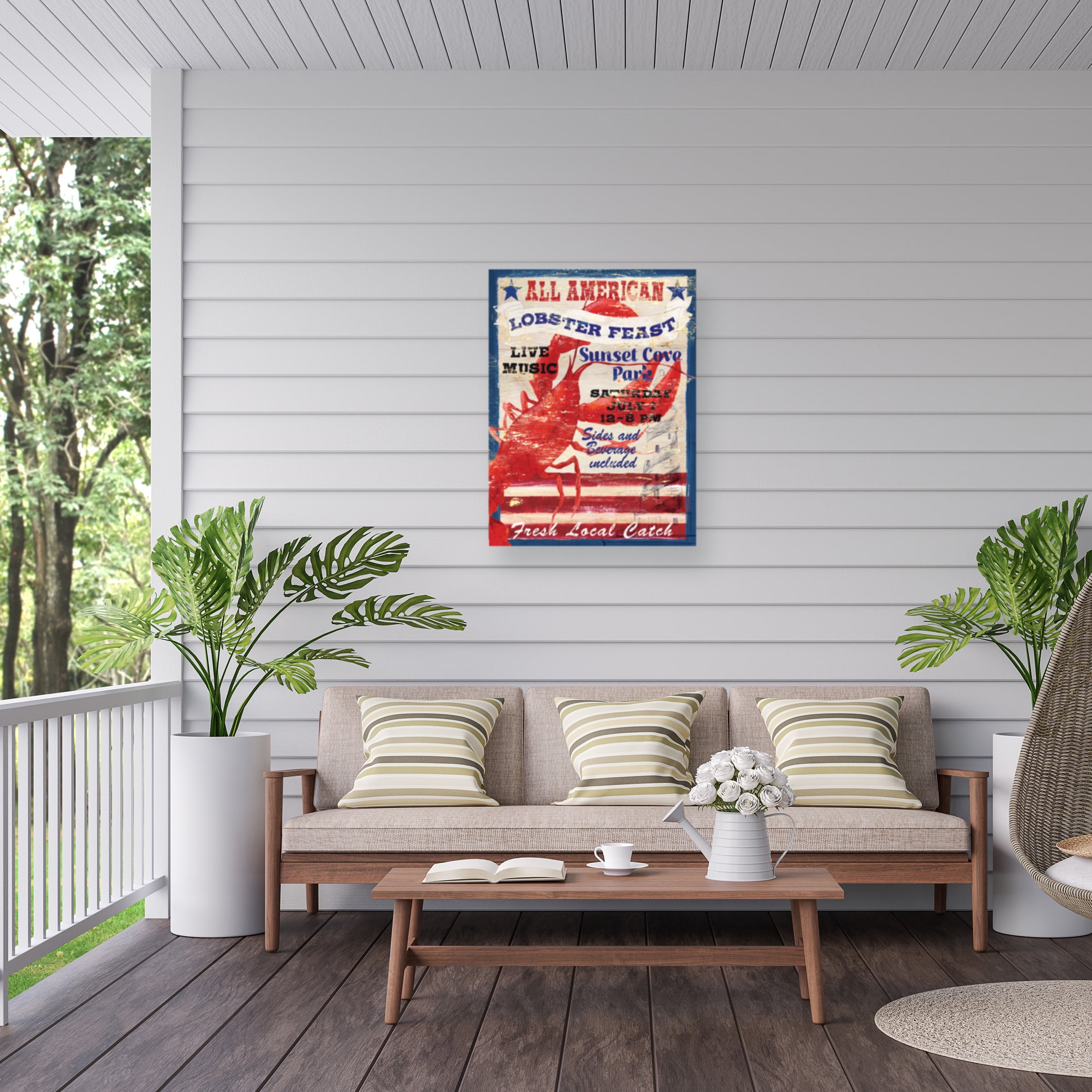 Fiona Stokes-Gilbert 'All American Lobster' Outdoor Canvas 19x14