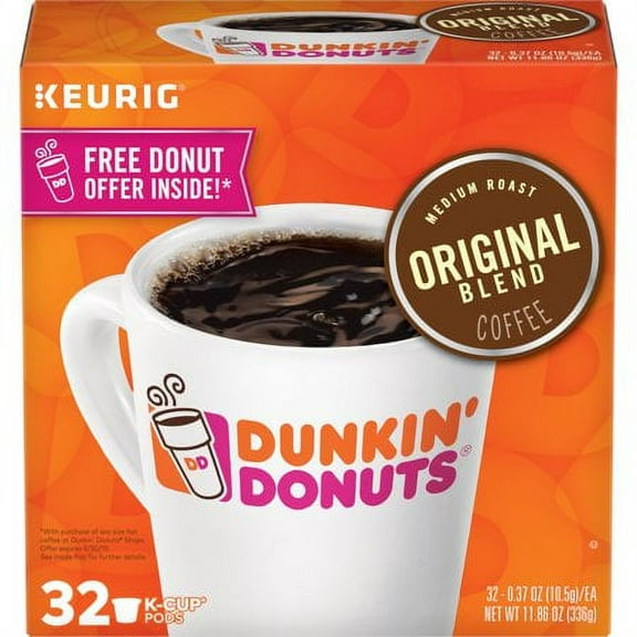 Dunkin' Donuts Original Blend K-Cup Pods for Keurig K-Cup Brewers, Medium Roast Coffee, K-Cups (Pack of 3)