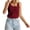 Burgundy, variant on Women's Sleeveless Tank Tops Soft Ribbed Knitted Scoop Neck Crop Tops Solid Color Fitted Basic Cami Tee Shirts Burgundy