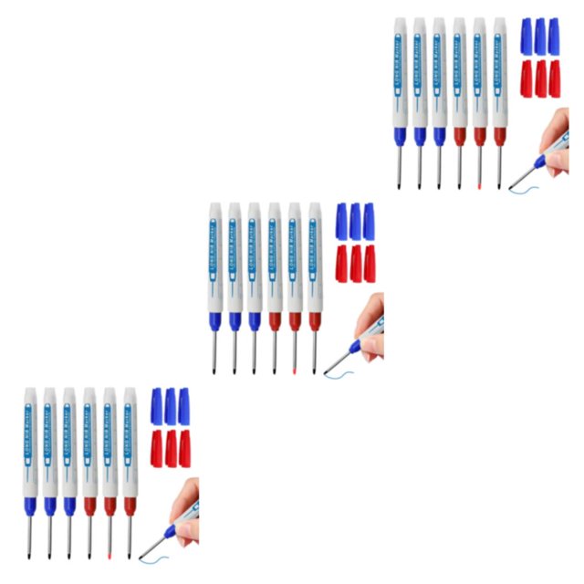 maskred 6pack/lot Premium Materials Permanent Marker Pens Long Nib For Carpentry Projects Easy 3Set