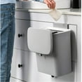 thumbnail image 2 of Multipurpose Use Trash Can, Easy Cleaning Hanging Bin with Lid for Office or Camping (Gray), 2 of 4
