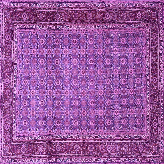 Ahgly Company Indoor Square Persian Purple Traditional Area Rugs, 6' Square