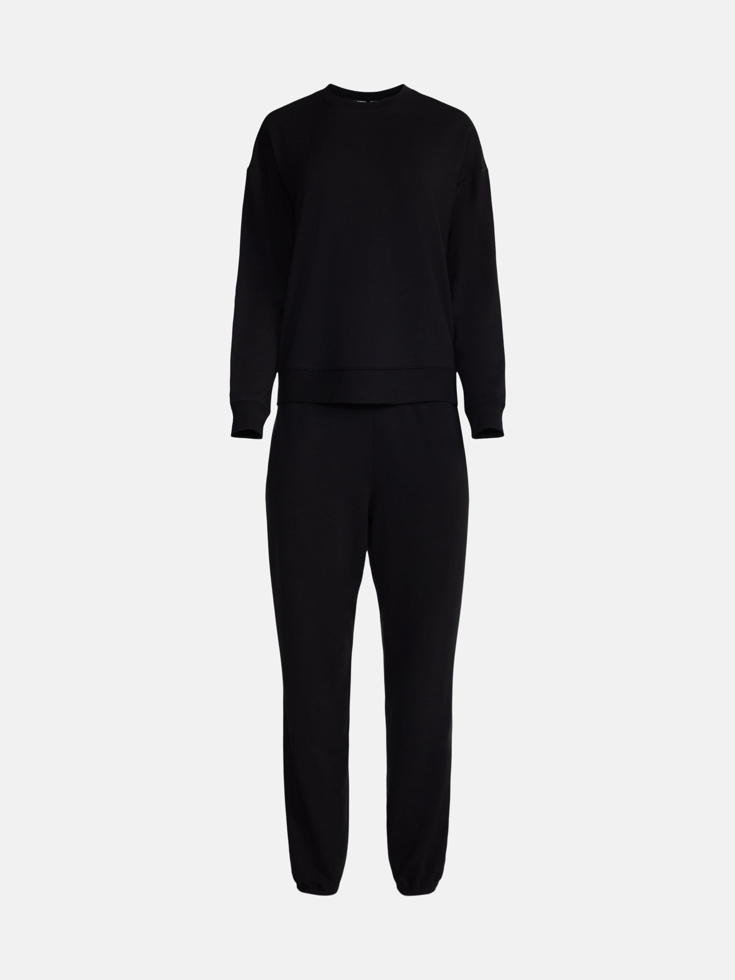Joyspun Women's Fleece Lounge Sleep Top and Joggers, 2-Piece Pajama Set, Sizes XS-3X