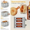 thumbnail image 4 of WHALL 4 Slice Toaster - Stainless Steel Bagel Toaster with Dual Control Panels, Wide Slot, 6 Shade Settings, Removable Crumb Tray, 4 of 8