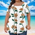 thumbnail image 2 of Nmnitkp Womens Tops With Floral Print Design Paired With Short Sleeve Tops in Soft Fabric for Plus Size Tops for Women’s Summer Beach Fashion & Summer Tops for Women, 2 of 5