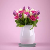 15.4 Inch Extra Thick Resin Saucer Heavy Duty Water Catch Tray for Large Indoor/Outdoor Planters, Non-Deform Base Pad for Hardwood and Balcony