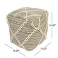 thumbnail image 2 of Jean Contemporary Wool and Cotton Pouf Ottoman, 2 of 4