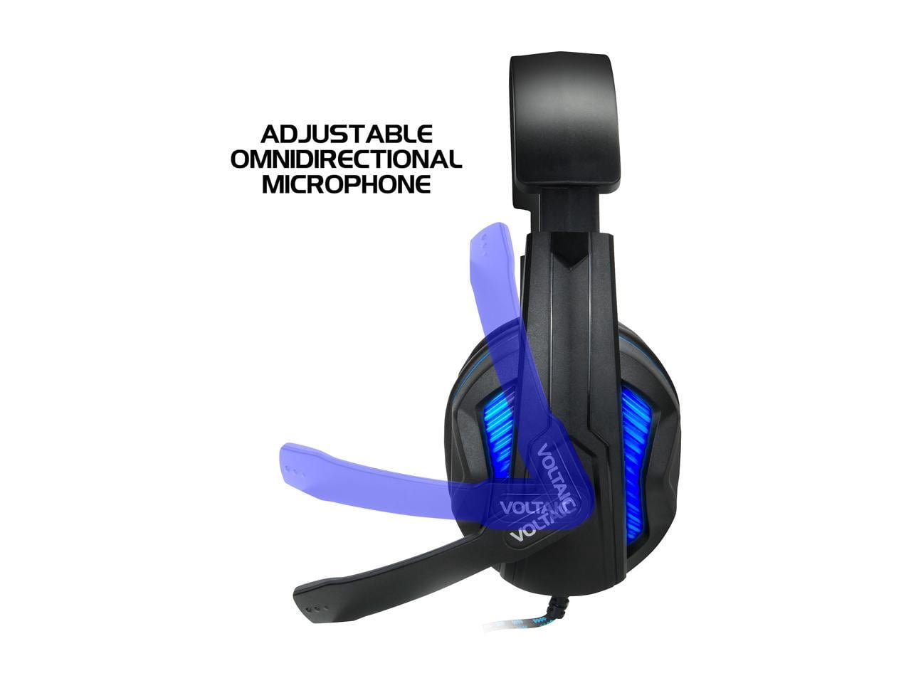 Enhance Voltaic Pro Gaming Headset - Stereo - USB - Wired - 32 Ohm - 20 Hz - 20 kHz - Over-the-ear - Binaural - Circumaural - 7 ft Cable - Omni-directional Microphone - Black, Blue