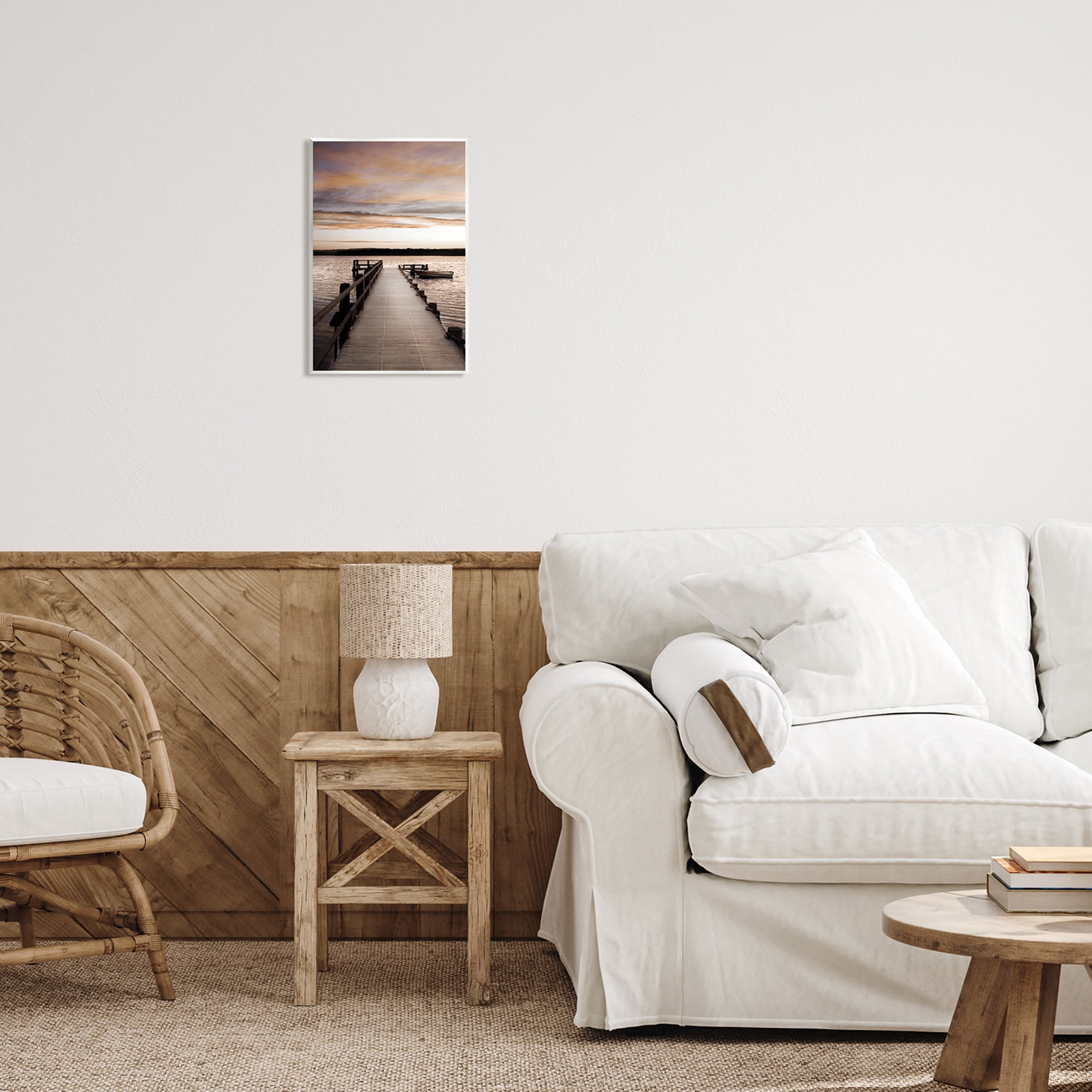 Stupell Industries Boat & Beach Pier Landscape Photography Unframed Art Print Wall Art, 10 x 15