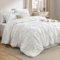 thumbnail image 1 of Juego de edredón Bedsure California King Pinch Pleat White, 1 of 9