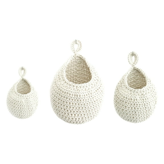 Hanging Fruit Baskets for Kitchen - 3 Pack Boho Wall Hanging Basket, Handwoven Onion Storage Teardrop Home Onion Basket for Fruits Vegetable Potato Kitchen Storage