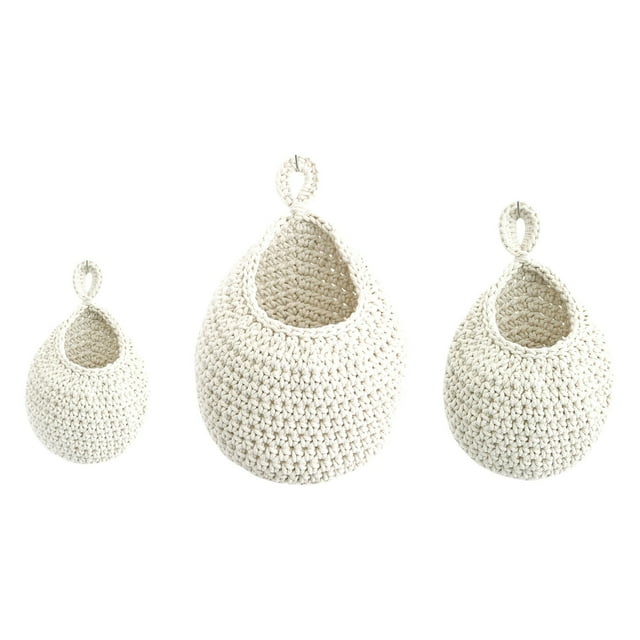 YOUMAI Storage case Hanging Baskets For Kitchen 3 Pack Wall Hanging Basket Handwoven Onion Storage Teardrop Home Onion Basket For Vegetable Potato Kitchen Storage