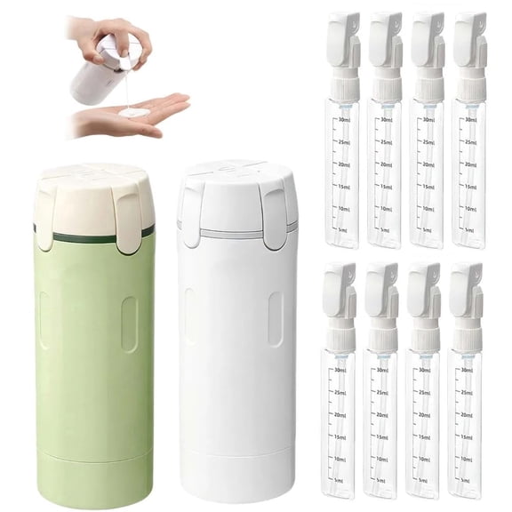 Rotatable Travel Dispenser Portable 4 in 1 Travel Size Bottles 30ML Leakproof Toiletry Containers for Liquid Storage and Travel Use