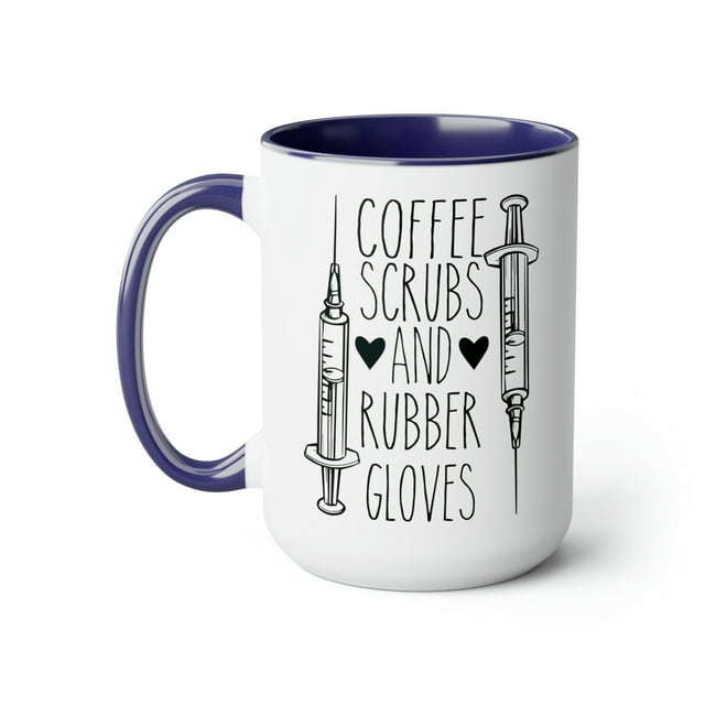 Nurses Mug Design, Coffee Mug for Nurses, Coffee Scrubs, and Rubber ...